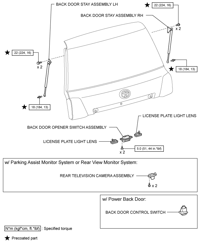 Back Door - Components. DOOR / HATCH. Land Cruiser URJ200  URJ202 GRJ200 VDJ200