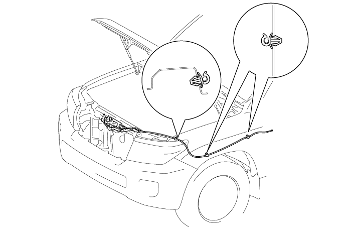 Hood Lock Control Cable Assembly - Installation. DOOR / HATCH. Land Cruiser URJ200  URJ202 GRJ200 VDJ200