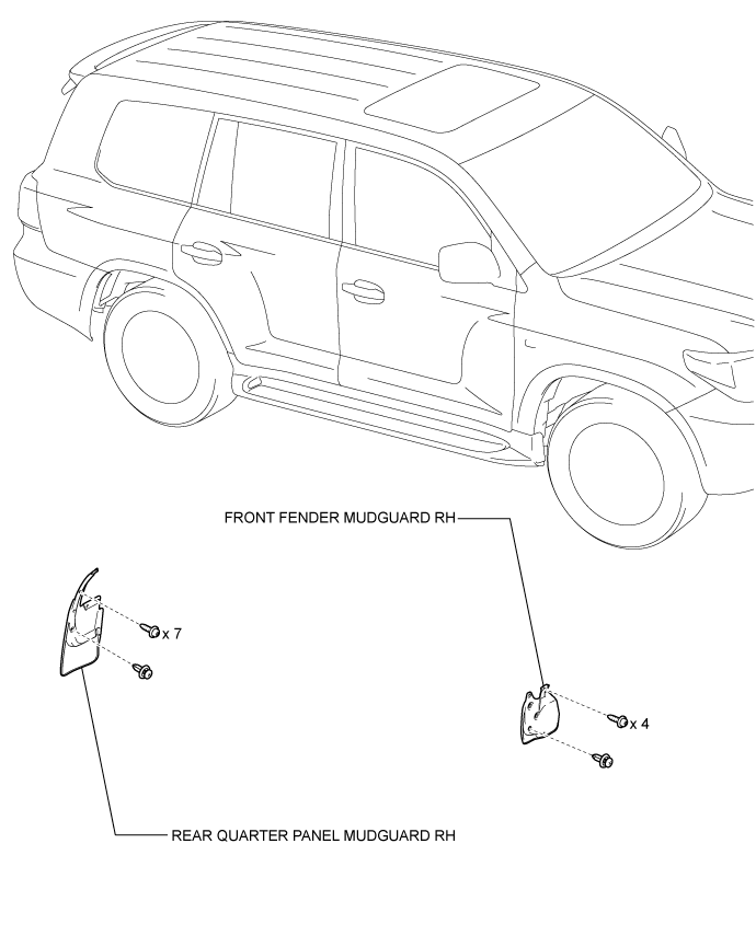 Mudguard (W/ Foot Light) - Components. EXTERIOR PANELS / TRIM. Land Cruiser URJ200  URJ202 GRJ200 VDJ200