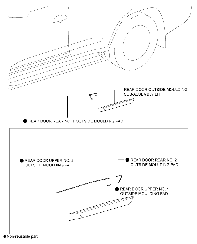 Land Cruiser. Urj200, 202 Grj200 Vdj200.Exterior Panels Trim.Front Bumper (For Standard).Rear Door Outside Moulding  Components