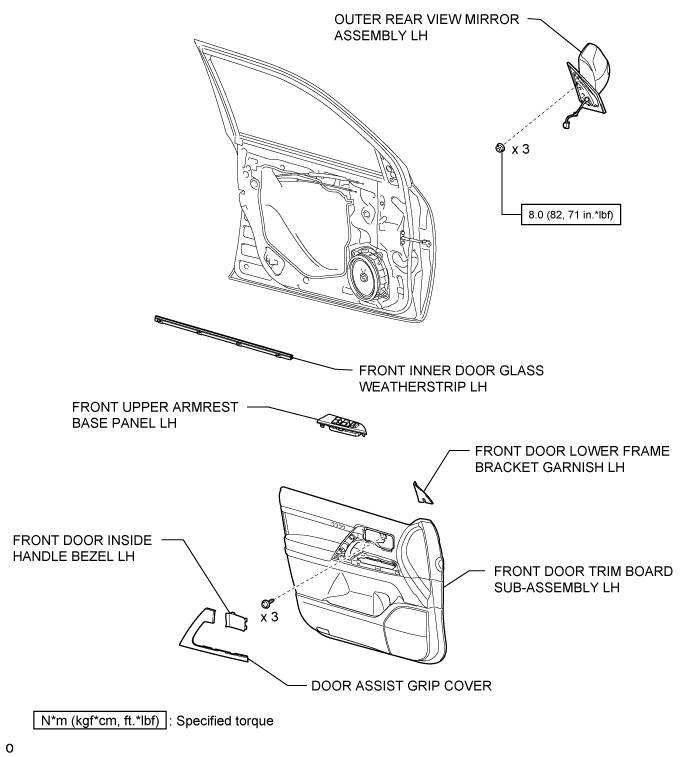 Land Cruiser. Urj200, 202 Grj200 Vdj200.Mirror (Ext).Power Mirror Control System (W/ Retract Mirror).Outer Rear View Mirror  Components