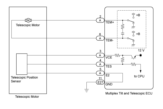 Land Cruiser. Urj200, 202 Grj200 Vdj200.Steering Column.Power Tilt And Power Telescopic Steering Column System.
Dtc
  B2611  Telescopic Position Sensor Or Telescopic Motor Circuit Malfunction