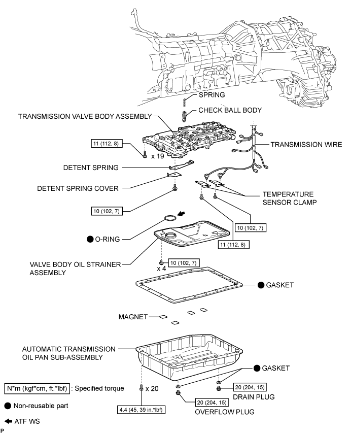 Valve Body Assembly - Components. A750F AUTOMATIC TRANSMISSION / TRANSAXLE. Land Cruiser URJ200  URJ202 GRJ200 VDJ200