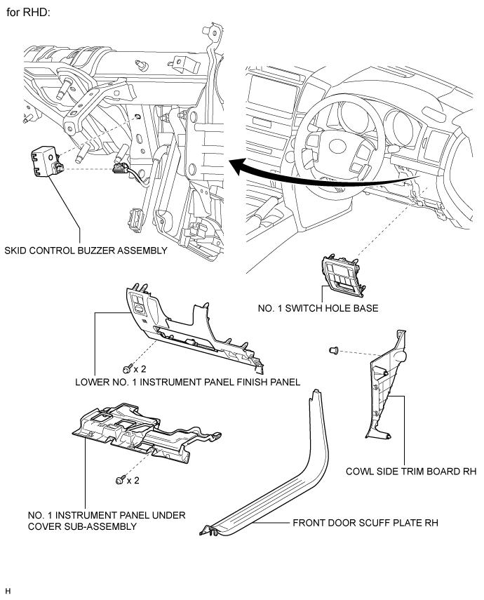 Land Cruiser. Urj200, 202 Grj200 Vdj200.Brake Control Dynamic Control Systems.Anti-Lock Brake System.Skid Control Buzzer  Components