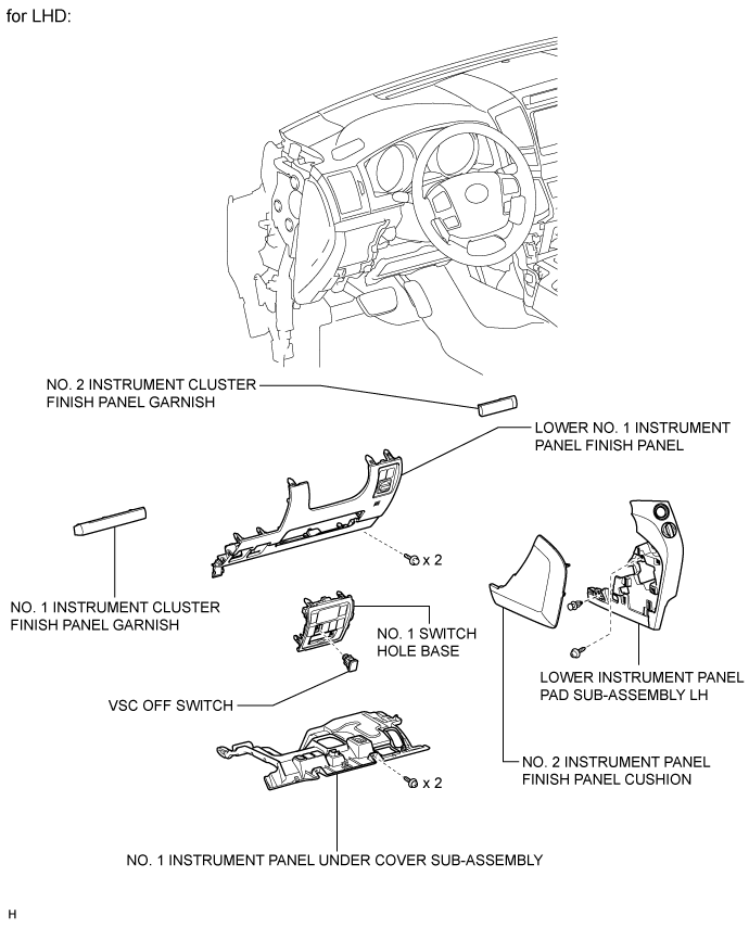 Land Cruiser. Urj200, 202 Grj200 Vdj200.Brake Control Dynamic Control Systems.Anti-Lock Brake System.Vsc Off Switch  Components