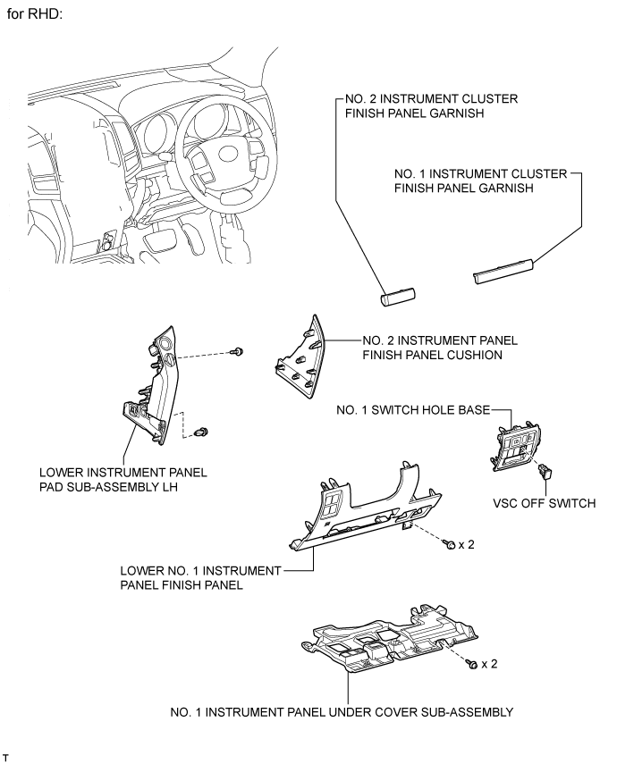 Land Cruiser. Urj200, 202 Grj200 Vdj200.Brake Control Dynamic Control Systems.Anti-Lock Brake System.Vsc Off Switch  Components
