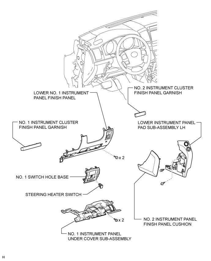 Land Cruiser. Urj200, 202 Grj200 Vdj200.Steering Column.Power Tilt And Power Telescopic Steering Column System.Steering Heater Switch  Components