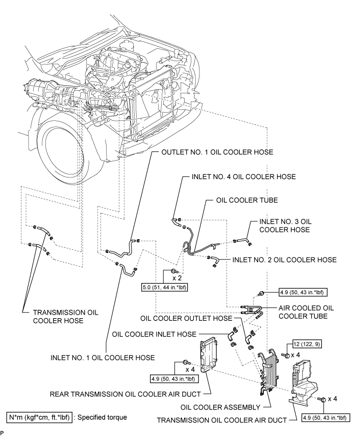 Oil Cooler - Components. A750F AUTOMATIC TRANSMISSION / TRANSAXLE. Land Cruiser URJ200  URJ202 GRJ200 VDJ200