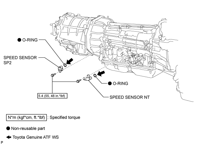 Land Cruiser. Urj200, 202 Grj200 Vdj200.Ab60F Automatic Transmission Transaxle.Automatic Transmission System (For 1Ur-Fe).Speed Sensor  Components