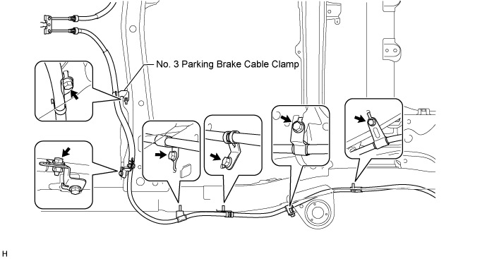 Land Cruiser. Urj200, 202 Grj200 Vdj200.Parking Brake.Parking Brake System.Parking Brake Cable  Removal