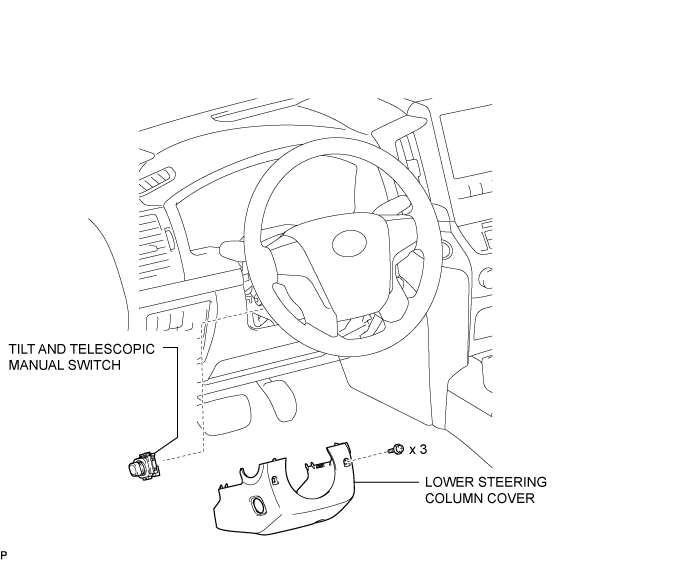 Land Cruiser. Urj200, 202 Grj200 Vdj200.Steering Column.Power Tilt And Power Telescopic Steering Column System.Tilt And Telescopic Manual Switch  Components
