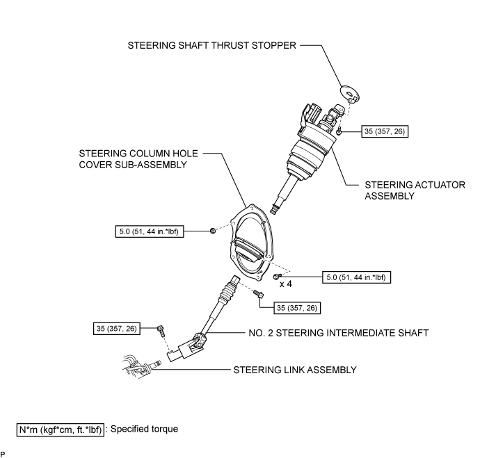 Land Cruiser. Urj200, 202 Grj200 Vdj200.Steering Column.Power Tilt And Power Telescopic Steering Column System.Steering Column Assembly (For Power Tilt And Power Telescopic Steering Column) Components