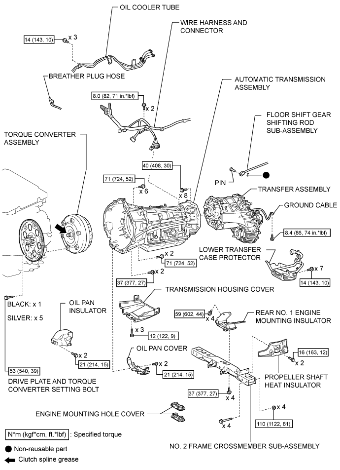 Land Cruiser. Urj200, 202 Grj200 Vdj200.Ab60F Automatic Transmission Transaxle.Automatic Transmission System (For 1Ur-Fe).Automatic Transmission Assembly (For 1Vd-Ftv) Components