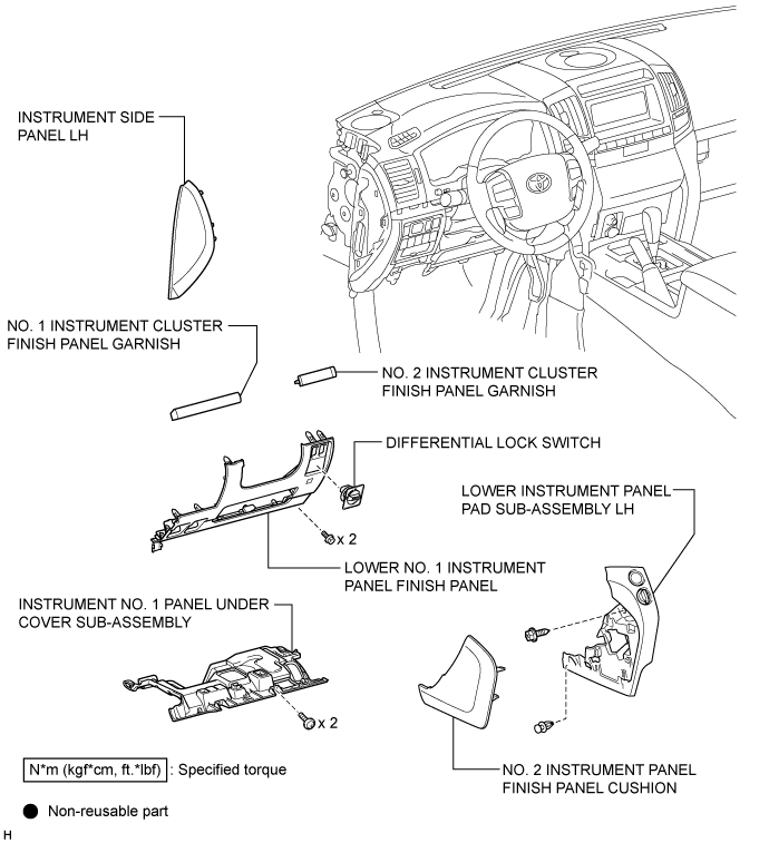 Land Cruiser. Urj200, 202 Grj200 Vdj200.Axle And Differential.Axle System.Rear Differential Lock Control Switch (W/ Differential Lock) Components