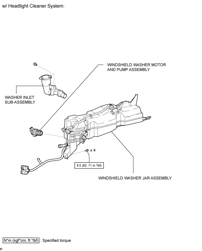 Washer Motor (For Front Side) - Components. WIPER / WASHER. Land Cruiser URJ200  URJ202 GRJ200 VDJ200