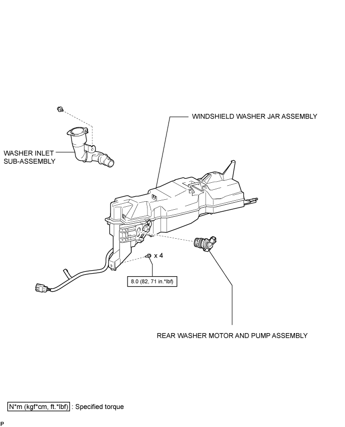 Washer Motor (For Rear Side) - Components. WIPER / WASHER. Land Cruiser URJ200  URJ202 GRJ200 VDJ200