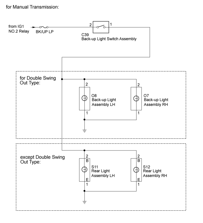 Lighting System - Back-Up Light Circuit. LIGHTING EXT. Land Cruiser URJ200  URJ202 GRJ200 VDJ200