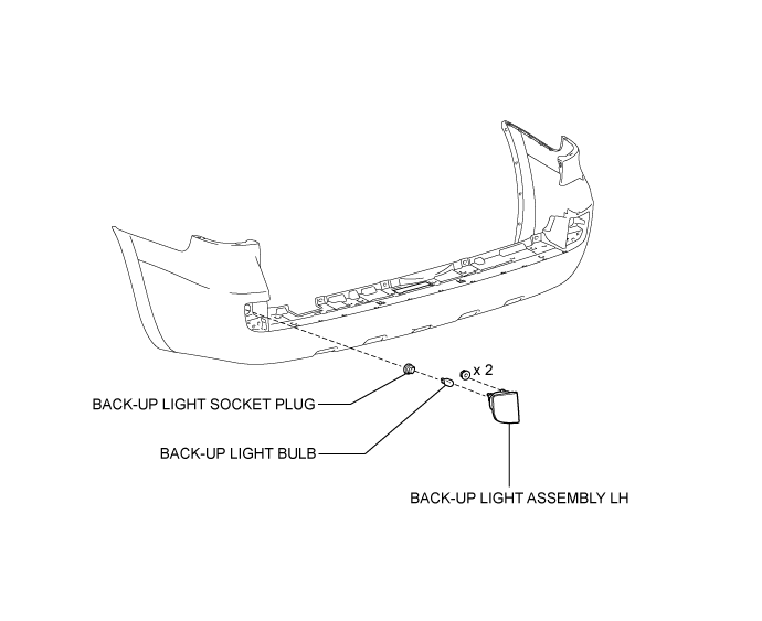 Back-Up Light Assembly (For Double Swing Out Type) - Components. LIGHTING EXT. Land Cruiser URJ200  URJ202 GRJ200 VDJ200