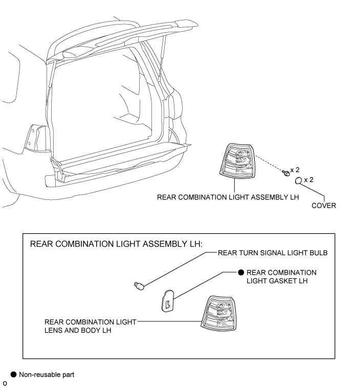 Rear Combination Light Assembly - Components. LIGHTING EXT. Land Cruiser URJ200  URJ202 GRJ200 VDJ200