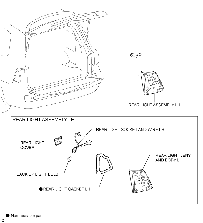 Back-Up Light Assembly (For Standard) - Components. LIGHTING EXT. Land Cruiser URJ200  URJ202 GRJ200 VDJ200