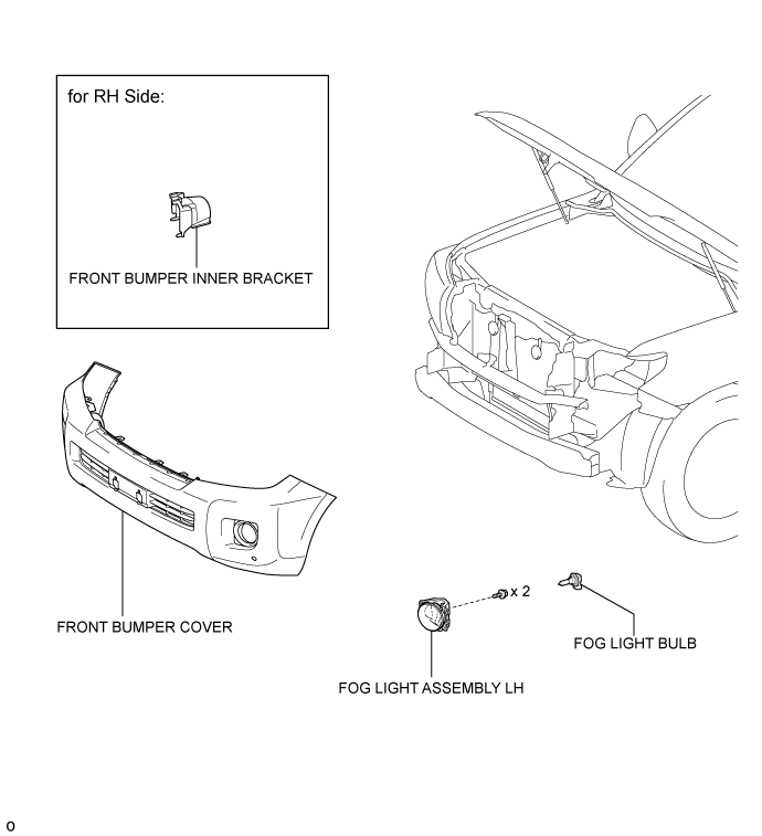 Fog Light Assembly - Components. LIGHTING EXT. Land Cruiser URJ200  URJ202 GRJ200 VDJ200