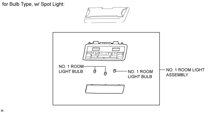 Land Cruiser. Urj200, 202 Grj200 Vdj200.Lighting (Int).Vanity Light.Room Light (For Center)  Components