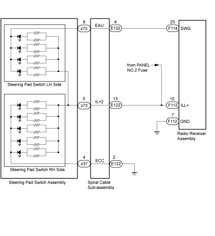 Land Cruiser. Urj200, 202 Grj200 Vdj200.Audio Video.Audio And Visual System (For Radio Receiver Type).Audio And Visual System (For Radio Receiver Type)  Illumination Circuit