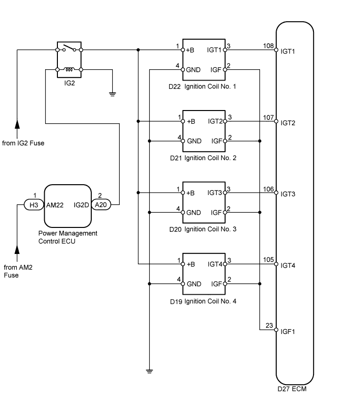 Ignition system Lexus System diagram