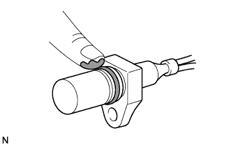 Crankshaft position sensor 2AD-FHV Apply a light coat of engine oil to the O-ring of the sensor.
