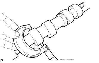 Блок двигателя 2AD-FHV с помощью микрометра измерьте высоту кулачка кулачка.