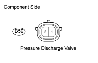 Disconnect the B59 pressure discharge valve connector.