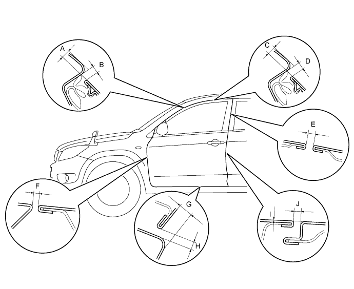 Toyota Rav4. Aca30, 33, 38 Ala30.Капот Двигателя Двери.Капот.Передняя Дверь  Проверка Без Снятия С Автомобиля