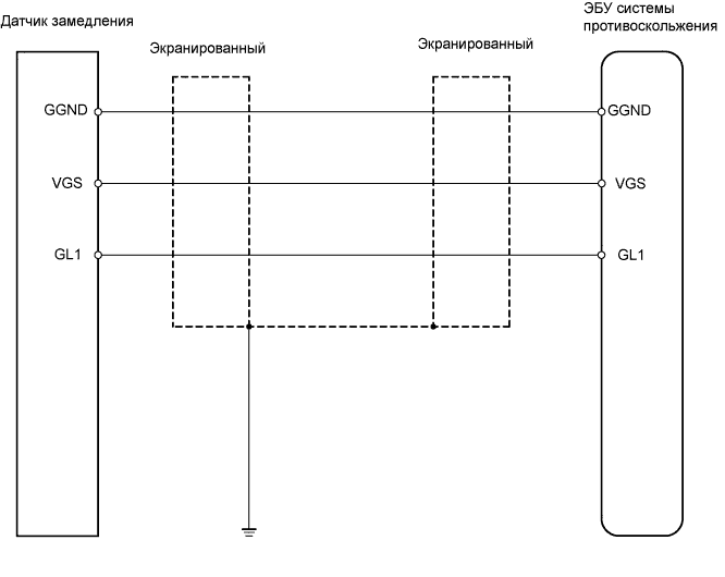 Схема соединений Датчик замедления ЭБУ RAV4 1az-fe