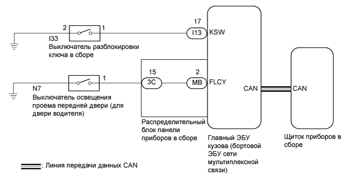 Camry ASV50 GSV50 ACV51.Дверные Замки.Система Управления Замками Дверей.Система оповещения о ключе, оставленном в замке зажигания  не звучит сигнал предупреждения об оставлении ключа в замке зажигания