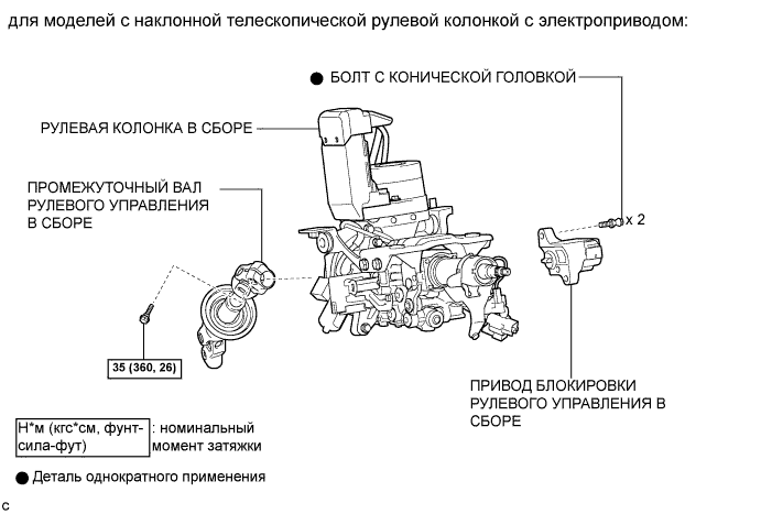 Camry ASV50 GSV50 ACV51.Рулевая Колонка.Система Наклонной Телескопической Рулевой Колонки С Электроприводом.Рулевая колонка в сборе узлы и детали