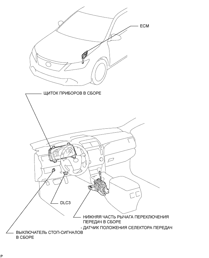 Camry ASV50 GSV50 ACV51.Автоматическая Трансмиссия В Блоке С Главной Передачей U660E .Система Автоматической Трансмиссии.Система автоматической трансмиссии расположение деталей