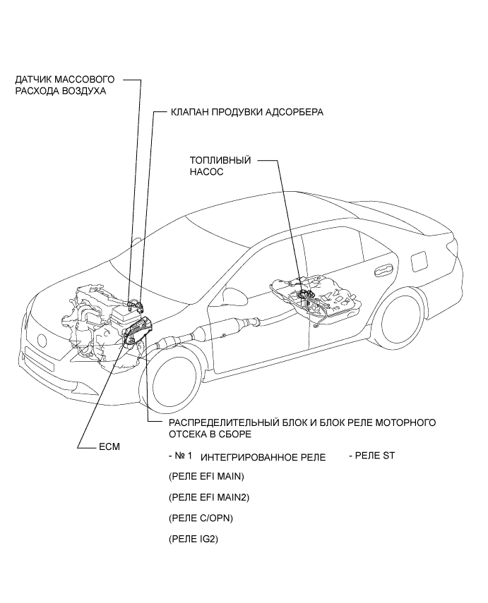 Camry ASV50 GSV50 ACV51.Система Управления Двигателем 2Ar-Fe.Система Sfi.Система sfi  расположение деталей