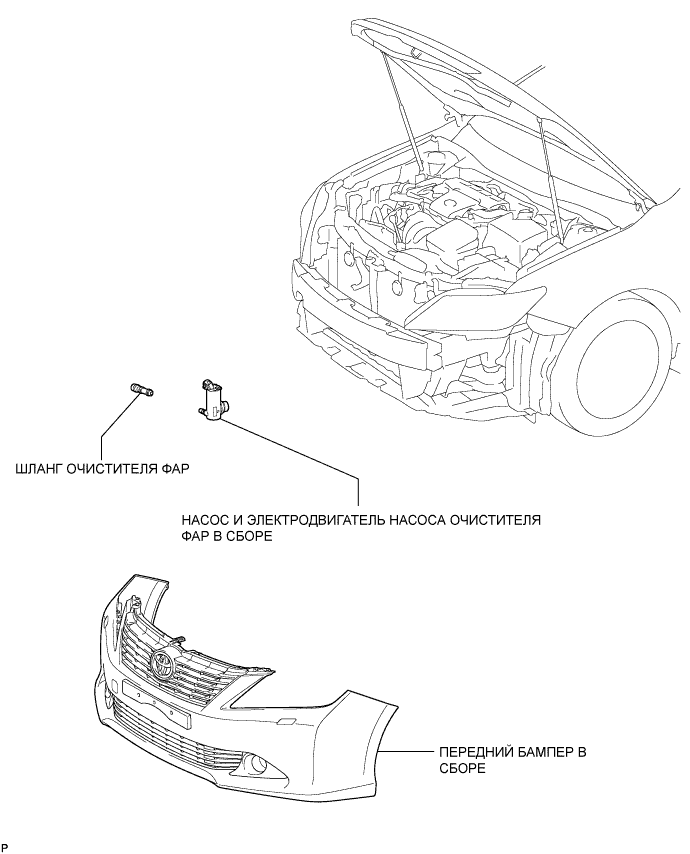 Camry ASV50 GSV50 ACV51.Стеклоочистители Стеклоомыватели.Система Стеклоочистителей И Стеклоомывателей.Электродвигатель насоса очистителя фар  узлы и детали