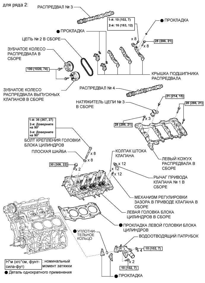 Camry ASV50 GSV50 ACV51.Механическая Часть Двигателя 2Gr-Fe.Двигатель.Прокладка головки блока цилиндров  узлы и детали