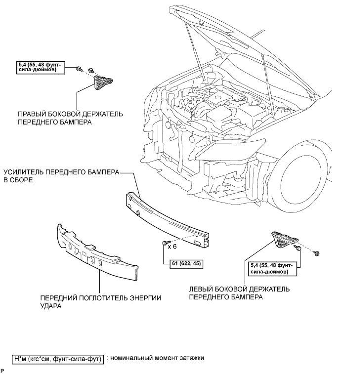Camry ASV50 GSV50 ACV51.Наружные Панели Наружная Отделка.Передний Бампер.Передний бампер  узлы и детали