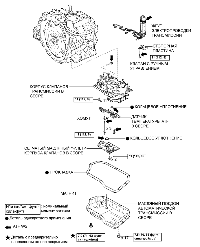 Camry ASV50 GSV50 ACV51.Автоматическая Трансмиссия В Блоке С Главной Передачей U660E .Система Автоматической Трансмиссии.Корпус клапанов в сборе  узлы и детали