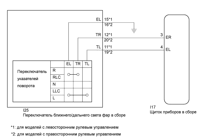 Camry ASV50 GSV50 ACV51.Освещение (Наружное).Система Освещения.Система освещения электрическая цепь переключателя указателей поворота