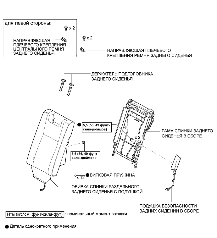 Camry ASV50 GSV50 ACV51.Дополнительная Система (Пассивной) Безопасности.Система Подушек Безопасности.Боковая подушка безопасности задних сидений в сборе узлы и детали