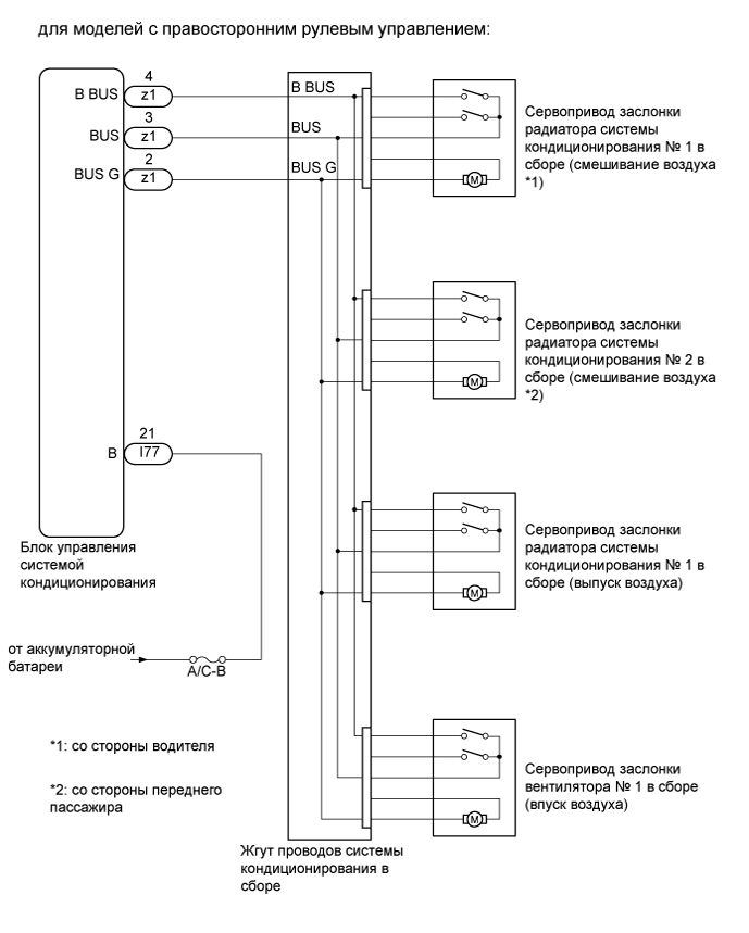 Camry ASV50 GSV50 ACV51.Система Отопления Кондиционирования.Система Кондиционирования.
dtc
  b1497/97  сбой связи в ис шины