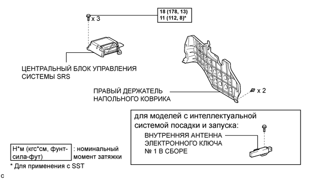 Camry ASV50 GSV50 ACV51.Стояночный Тормоз.Система Стояночного Тормоза.Педаль стояночного тормоза (для моделей с правосторонним рулевым управлением) узлы и детали