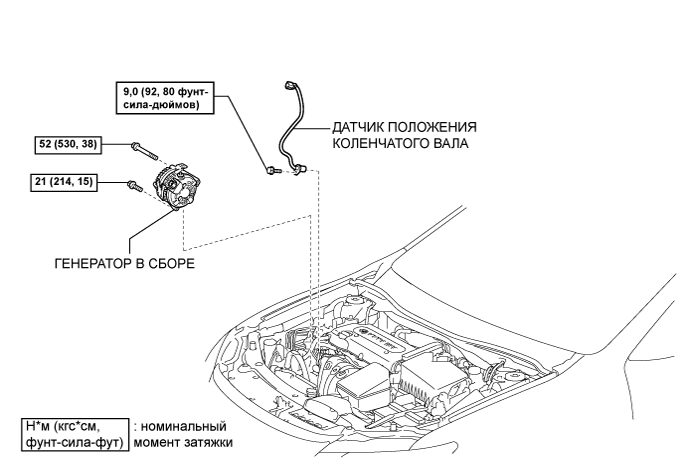 Camry ASV50 GSV50 ACV51.Система Управления Двигателем 1Az-Fe.Система Sfi.Датчик положения коленчатого вала  узлы и детали