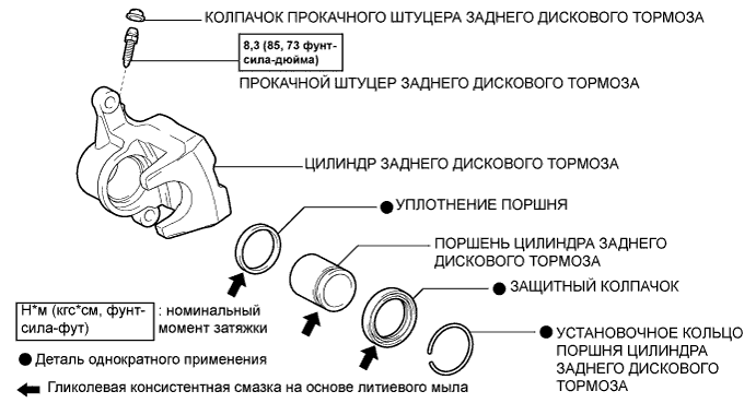 Camry ASV50 GSV50 ACV51.Тормоз (Задний).Задний Тормоз.Задний тормоз  узлы и детали