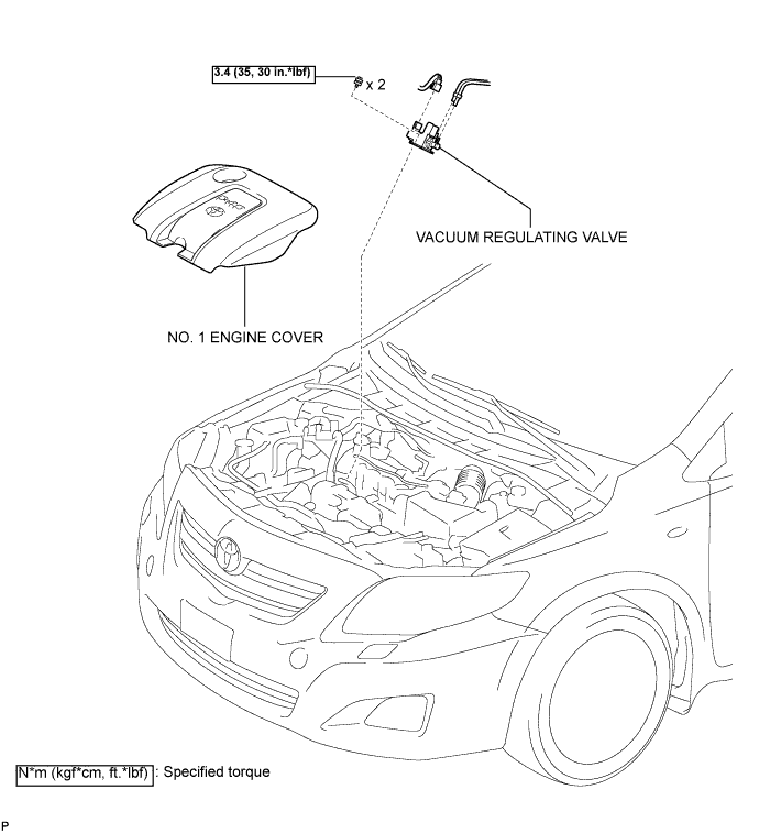 COROLLA, AURIS. ZZE150 ZRE151,152 NDE150.Система Впуска 1Nd-Tv.Система Впуска.Клапан Управления Разрежением  Узлы И Детали