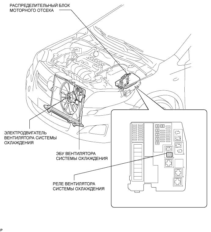 COROLLA, AURIS. ZZE150 ZRE151,152 NDE150.Система Охлаждения 4Zz-Fe.Система Охлаждения.Вентилятор Системы Охлаждения  Расположение Деталей