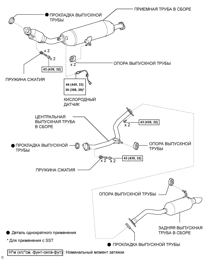 COROLLA, AURIS. ZZE150 ZRE151,152 NDE150.Система Выпуска 1Zr-Fe.Система Выпуска Отработавших Газов.Выпускная Труба  Узлы И Детали